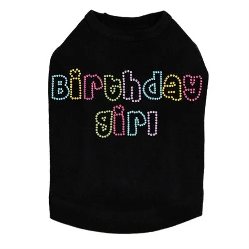 Birthday Girl Multicolor Dog Tank- Many Colors