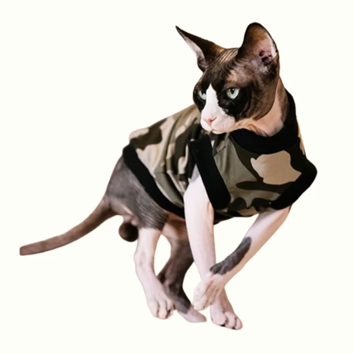 Camouflage Sphynx Cat Tank Tops