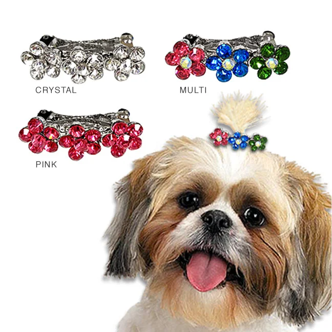 Crystal Flower Pet Dog Hair Barrette