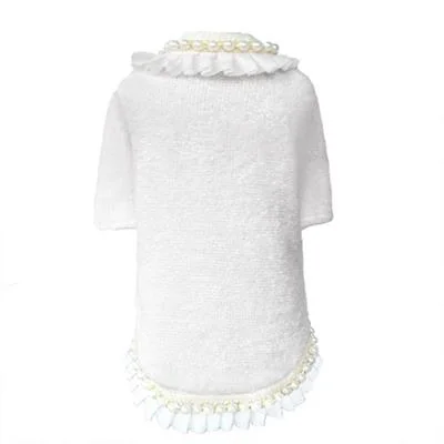 Dream Pearls Dog Sweater- Ivory