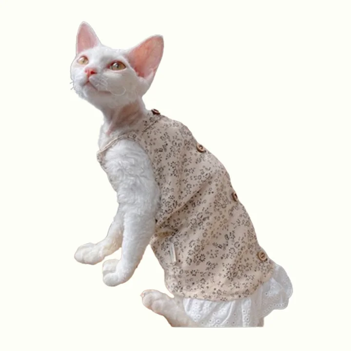 Flowers Sphynx Cat Cami Dress