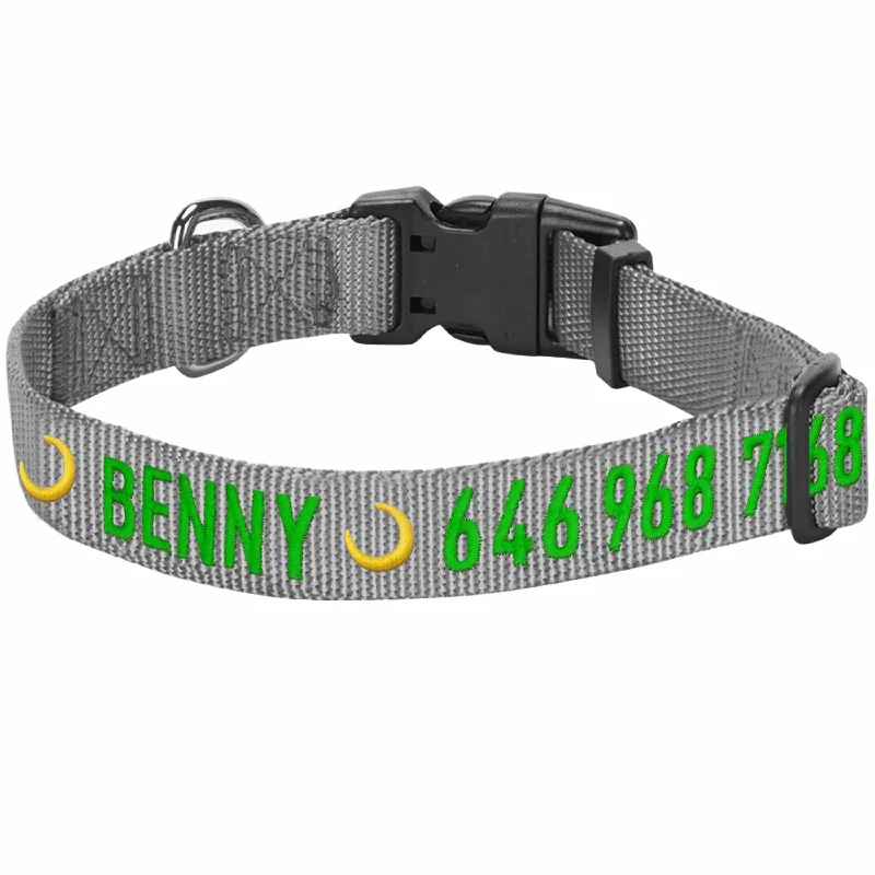 2. **Dog raincoat is waterproof and windproof**Personalized Dog Collar with Pet Name and Phone, Gray/Black