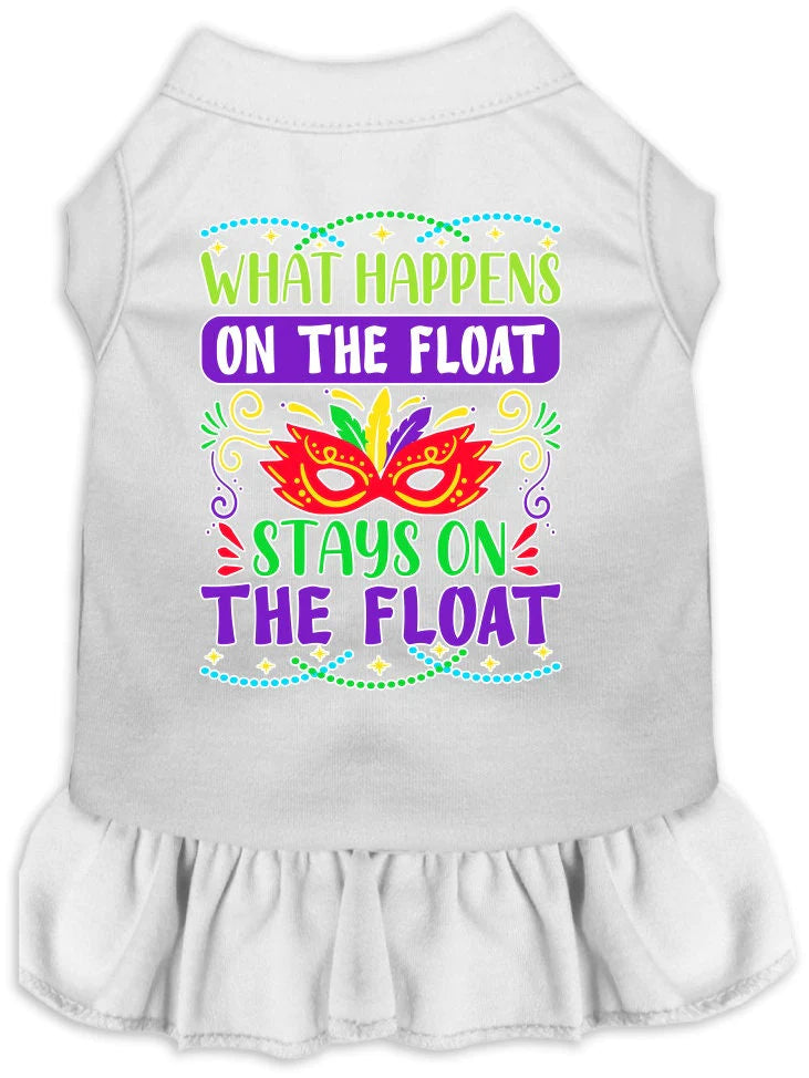 What Happens On The Float, Stays On The Float Screen Print Dog Dress in Many Colors